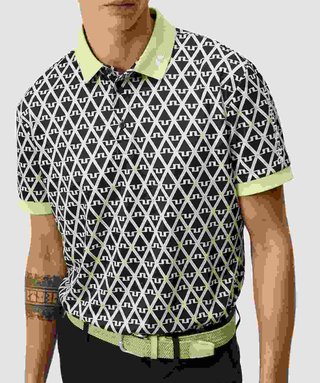 J.Lindeberg Tour Tech Regular Fit Print pánské polo, JL Navy