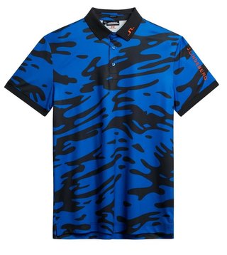 J.Lindeberg Tour Tech Regular Fit Print pánské polo, neptune nautical blue