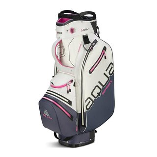 Big Max Aqua Sport 4 cart bag, off white/steel blue/fuchsia
