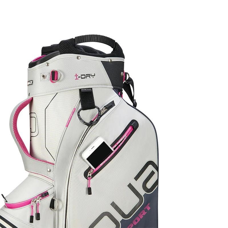 Big Max Aqua Sport 4 cart bag, off white/steel blue/fuchsia