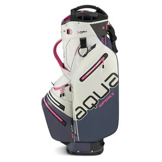 Big Max Aqua Sport 4 cart bag, off white/steel blue/fuchsia