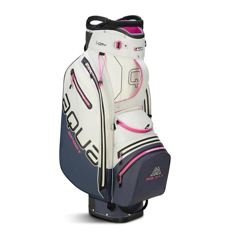 Big Max Aqua Sport 4 cart bag, off white/steel blue/fuchsia