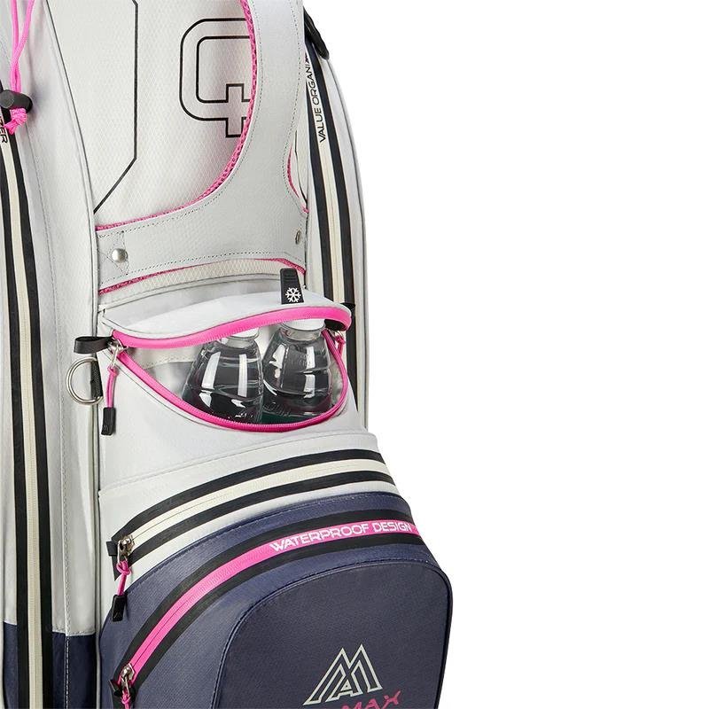 Big Max Aqua Sport 4 cart bag, off white/steel blue/fuchsia