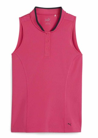 Puma Range Pique Sleeveless dámské polo bez rukávů, růžové
