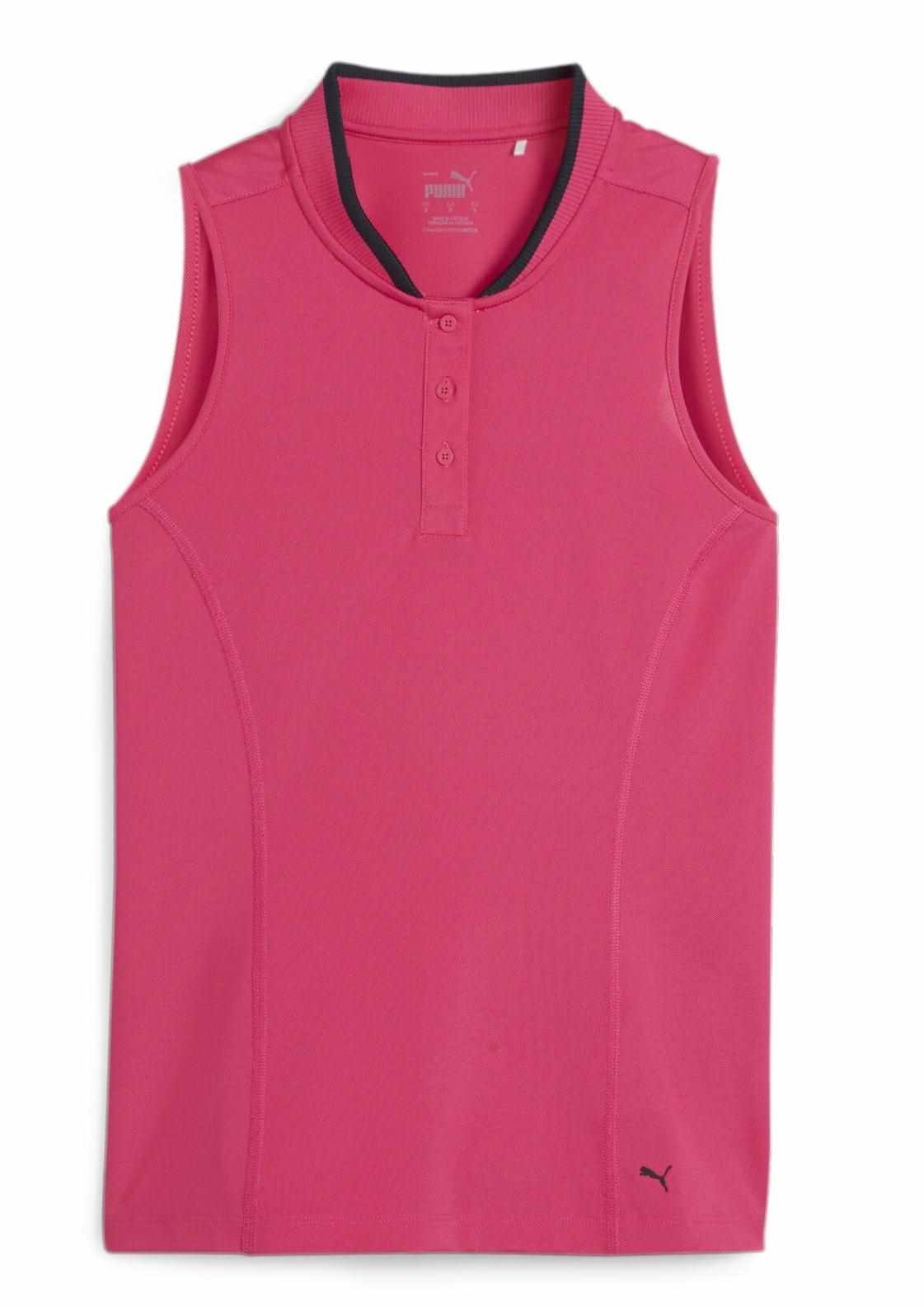 Puma Range Pique Sleeveless dámské polo bez rukávů, růžové