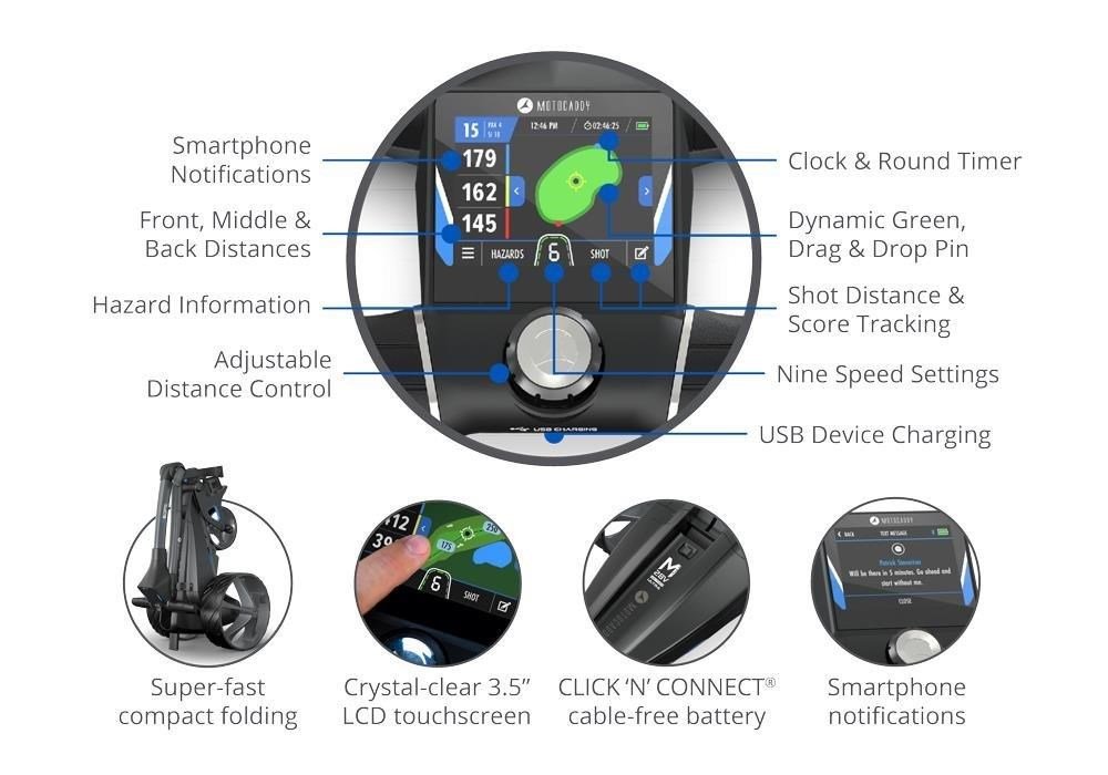 Motocaddy M5 GPS elektrický vozík, 18+ baterie