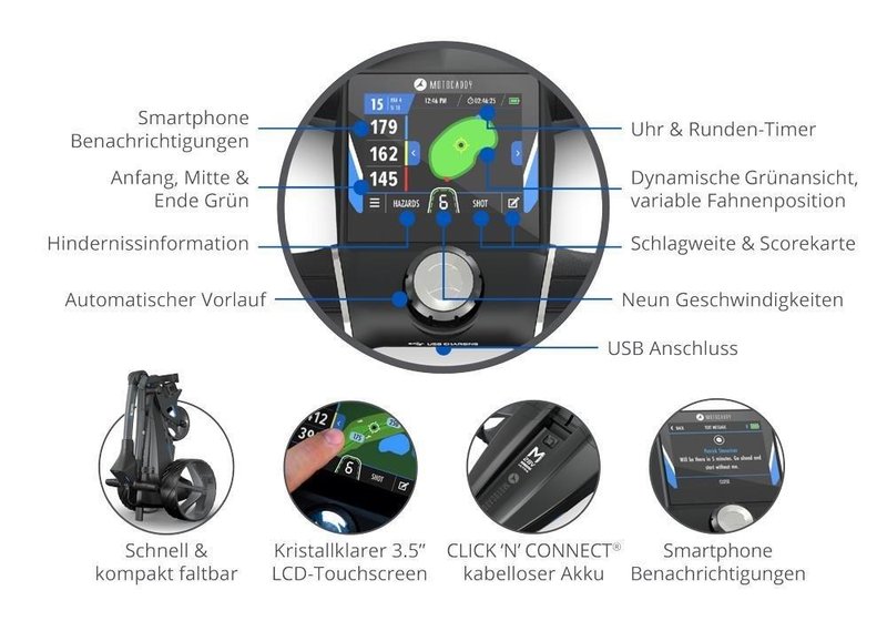 Motocaddy M5 GPS elektrický vozík, 18+ baterie