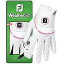 FootJoy WeatherSof dámská golfová rukavice, bílo/růžová