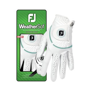 FootJoy WeatherSof dámská golfová rukavice, bílá/sea glass