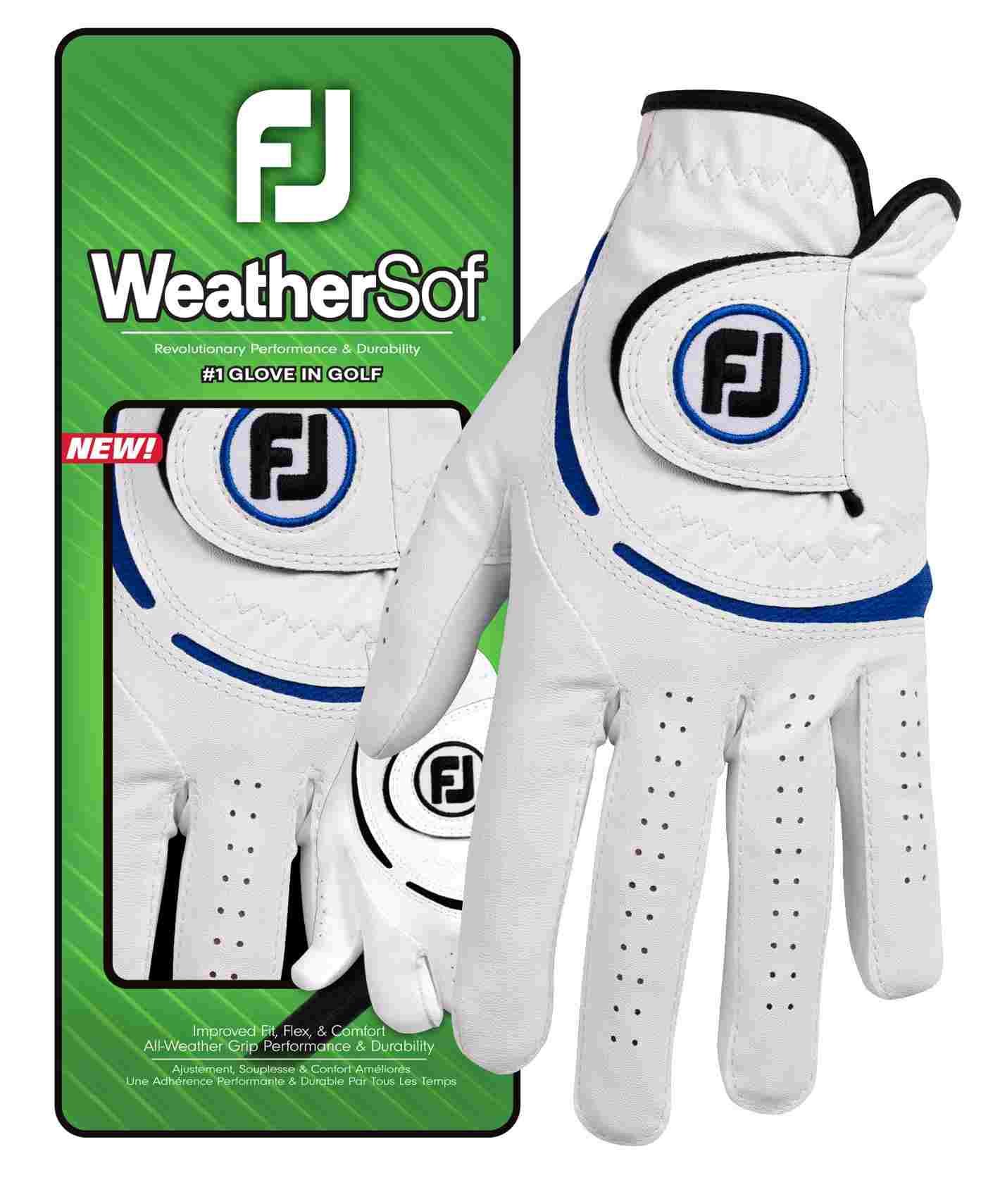 FootJoy WeatherSof pánská golfová rukavice, bílo/modrá