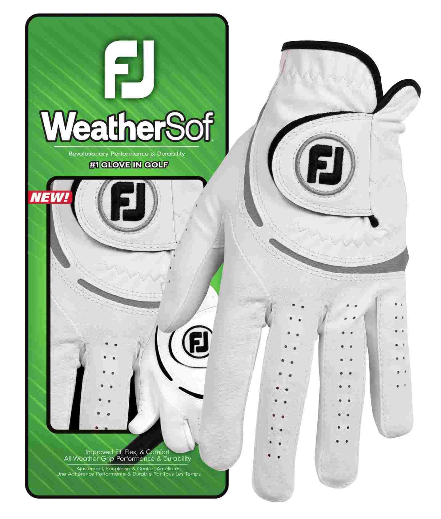 FootJoy WeatherSof pánská golfová rukavice, bílo/šedá