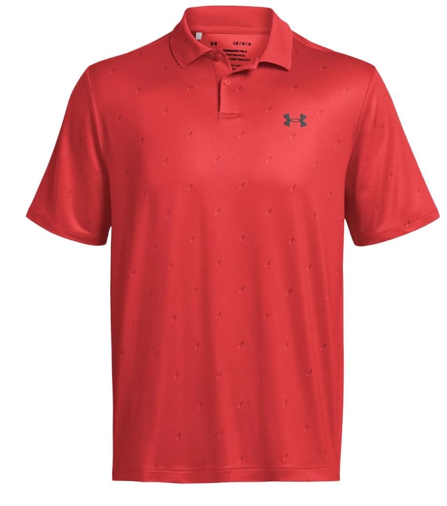 Under Armour Performance 3.0 Printed pánské polo, červené