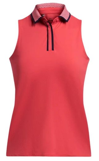 Under Armour Iso-Chill dámské polo bez rukávů, červené