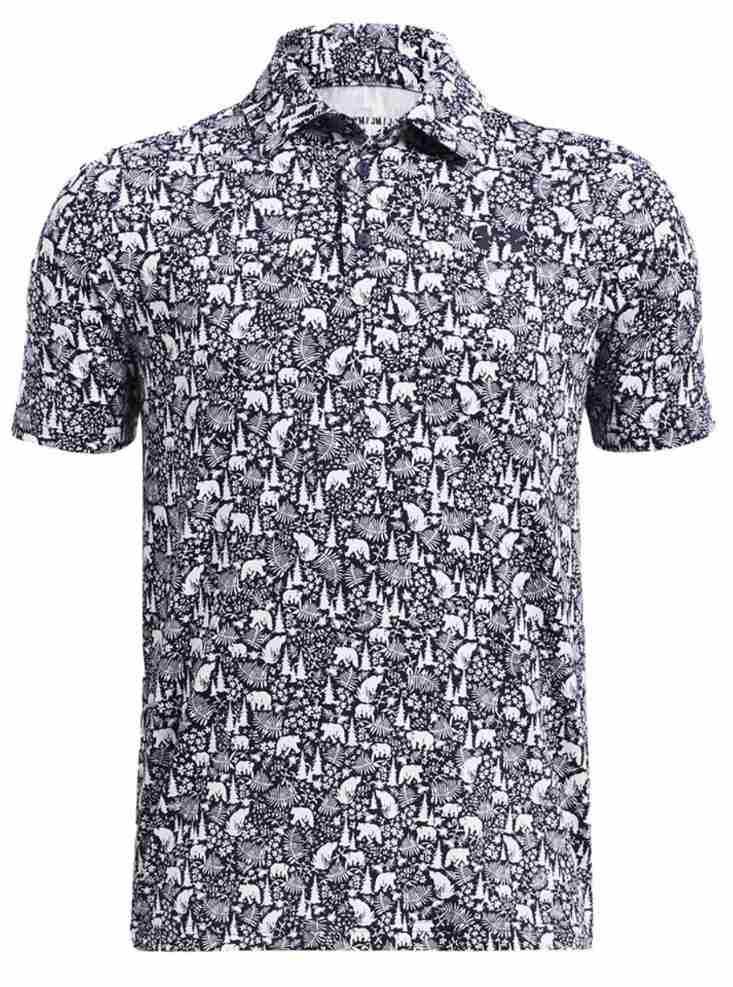 Under Armour Playoff Printed dětské polo, midnight navy/white