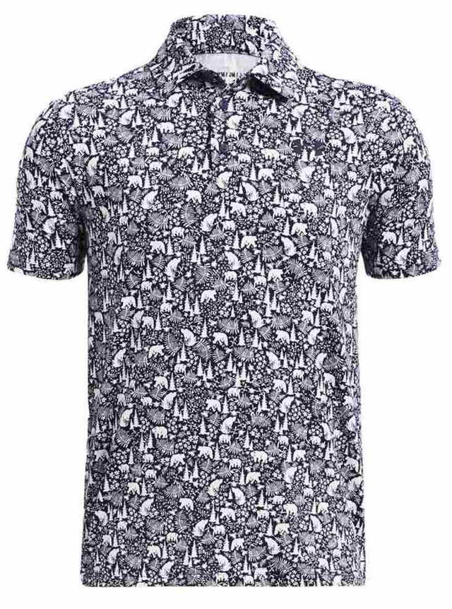 Under Armour Playoff Printed dětské polo, midnight navy/white