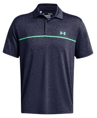 Under Armour Playoff 3.0 Stripe pánské polo, midnight navy/vapor green