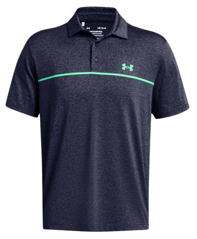 Under Armour Playoff 3.0 Stripe pánské polo, midnight navy/vapor green