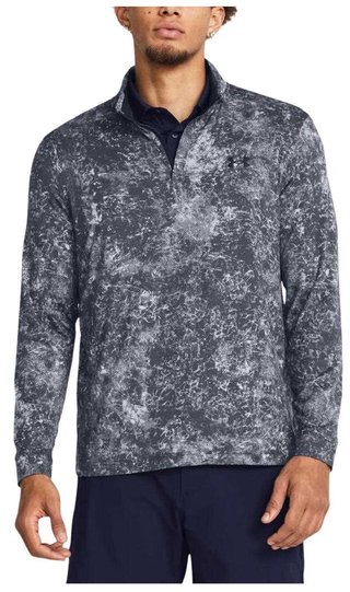 Under Armour Playoff Printed 1/4 Zip pánská mikina, downpour gray/midnight navy