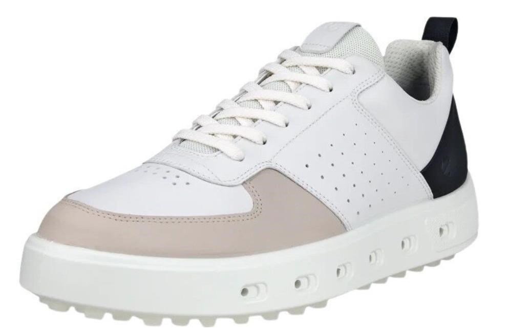 Ecco Street 720 pánské golfové boty, bílo/černo/béžové