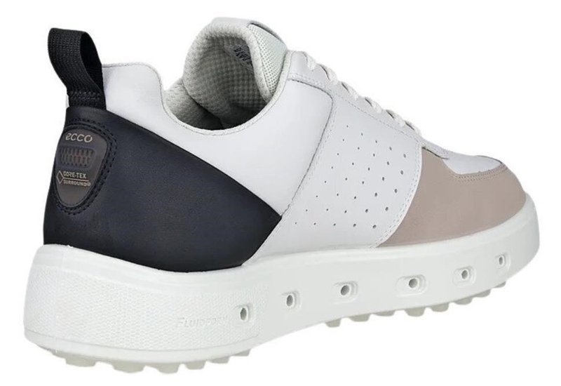 Ecco Street 720 pánské golfové boty, bílo/černo/béžové