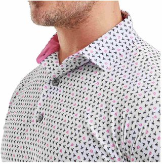 FootJoy Flying Wasp Pint Lisle pánské polo, bílé