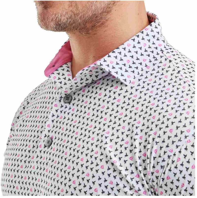 FootJoy Flying Wasp Pint Lisle pánské polo, bílé