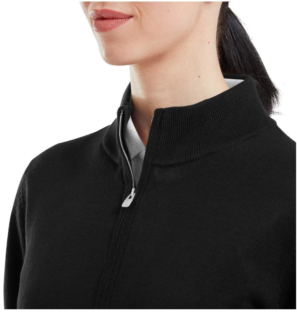 FootJoy Drirelease Full-Zip Lined dámský svetr, černý