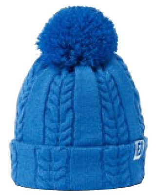FootJoy Cable Knit Bobble dámská zimní čepice, modrá