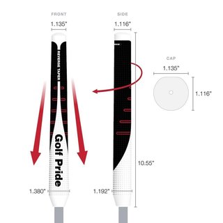 Golf Pride Reverse Taper putter grip, Round Medium