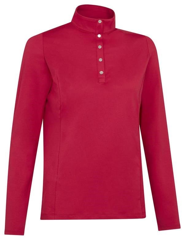 Callaway Thermal Fleece Back Jersey dámské polo s dlouhým rukávem, červené