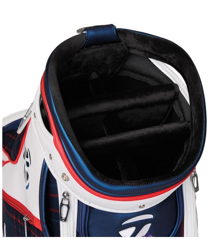 TaylorMade Patriotic Plaid staff bag, červeno/bílo/modrý