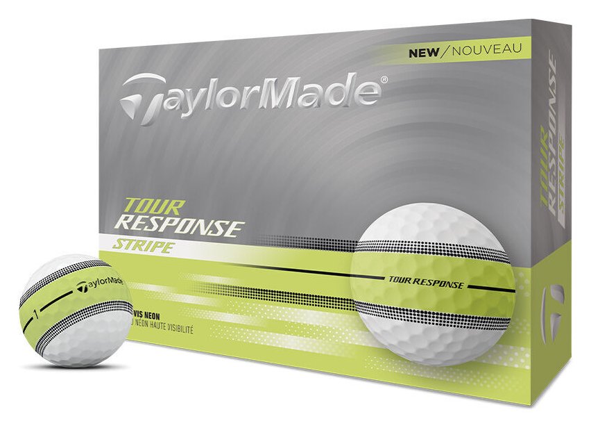 TaylorMade Tour Response Neon Stripe golfové míčky, bílo/žluté