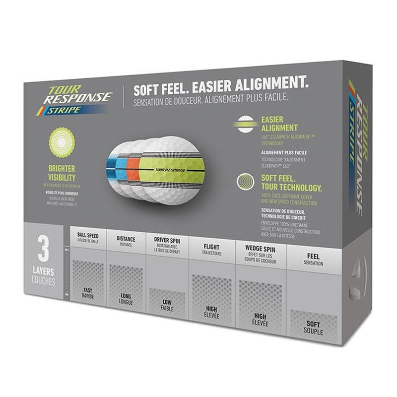 TaylorMade Tour Response Neon Stripe golfové míčky, multi-pack