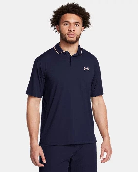 Under Armour Iso-Chill pánské polo, midnigt navy/flare orange