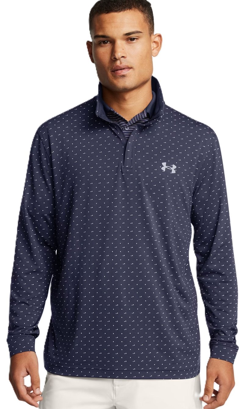 Under Armour Playoff Printed 1/4 Zip pánská mikina, tmavě modro/bílá