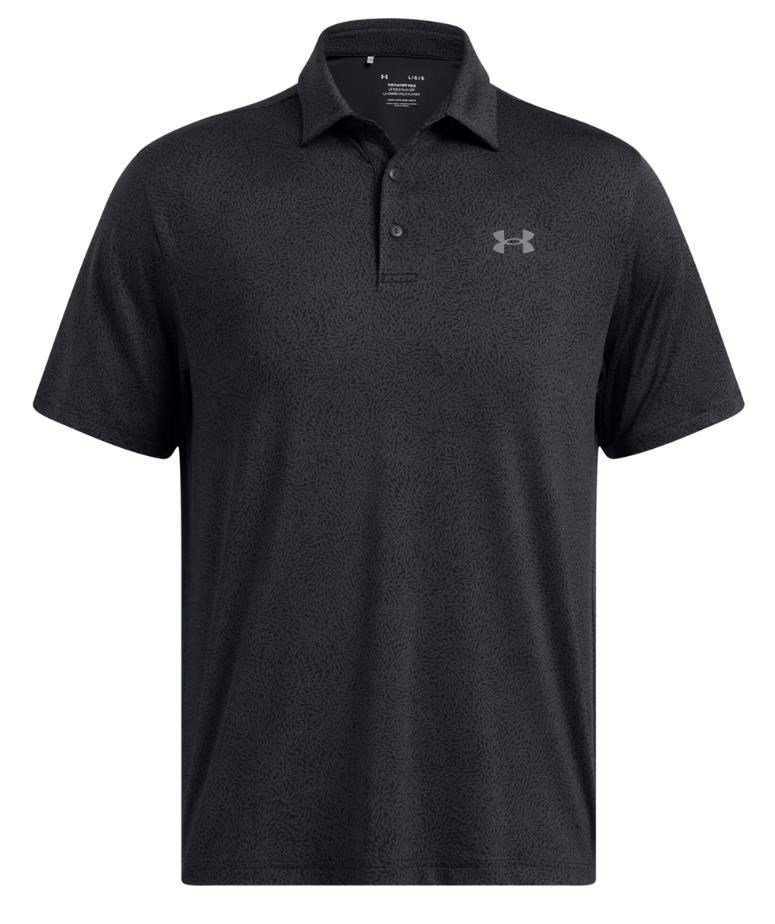 Under Armour Playoff 3.0 Printed pánské polo, black/anthracite/castlerock
