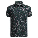 Under Armour Playoff Printed dětské polo, midnight navy/forest green