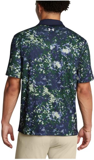 Under Armour T2G Printed pánské polo, retro green/midnight navy