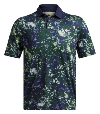 Under Armour T2G Printed pánské polo, retro green/midnight navy