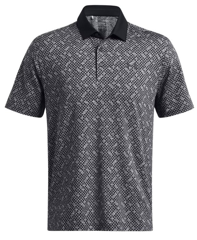 Under Armour Playoff 3.0 Check Jaquard pánské polo, černo/bílé