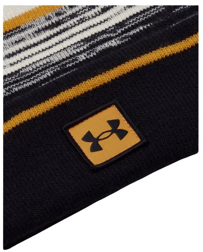 Under Armour Halftime Pom Beanie zimní čepice, summit white/golden yellow