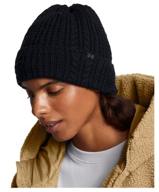 Under Armour Halftime Cable Knit dámská zimní čepice, černá