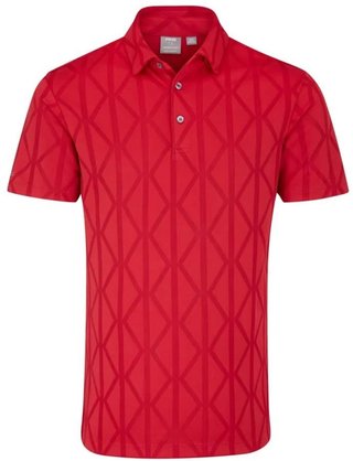 PING Lenny Jacquard pánské polo, červené