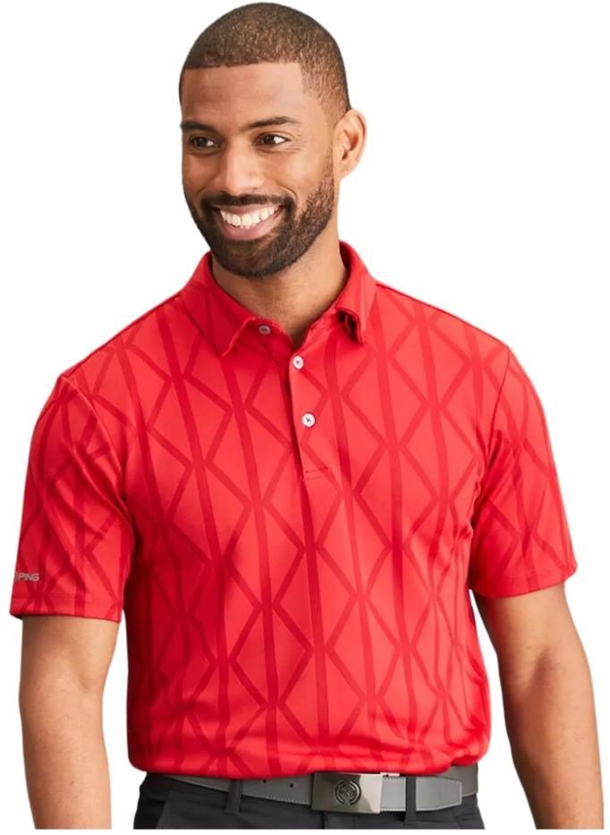 PING Lenny Jacquard pánské polo, červené