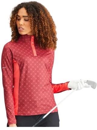 PING Lolette Printed dámská mikina, tibetan red multi/cayenne