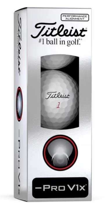 Titleist Pro V1x Left Dash Performance Alignment Black golfové míčky