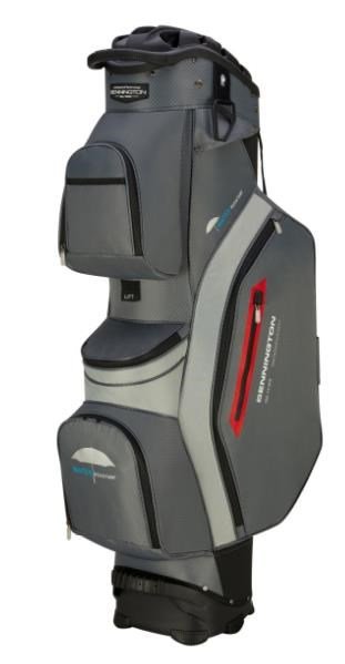Bennington QO 14 Water Resistant cart bag, šedo/stříbrno/černo/červený