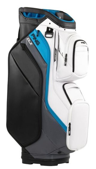 Ping DLX cart bag, bílo/šedo/modrý