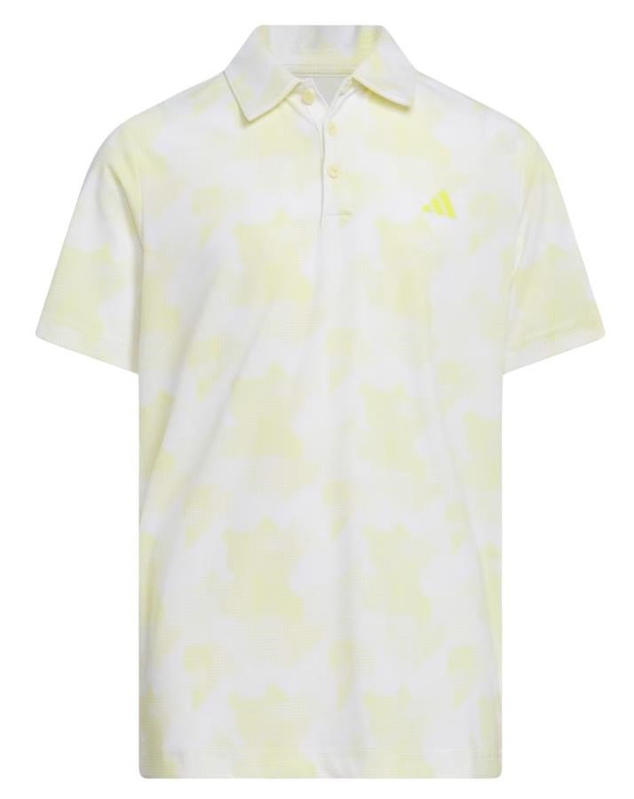 Adidas Printed Scripted dětské polo, bílo/žluté