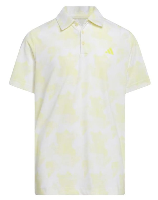 Adidas Printed Scripted dětské polo, bílo/žluté